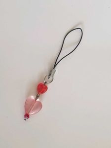 Heart Beaded Phone Charm