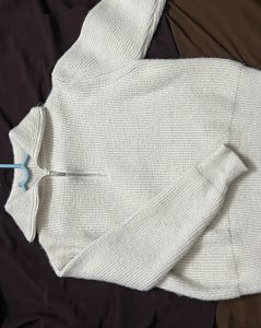 Beige Half Zip Sweater