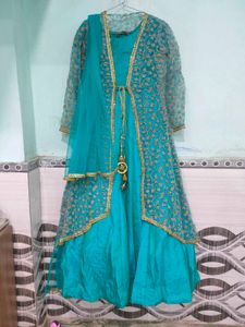 Teal Embroidered Kurta Set