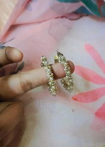 Pearl Accent Hoop Earrings
