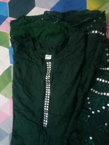 Green Embroidered Kurta Set