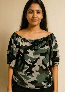 Camouflage Print Top