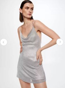 MANGOE Knitted Cowl Neck Dress