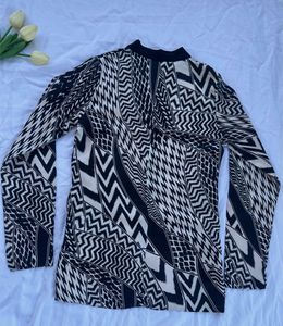 Patterned Open Front Jacket