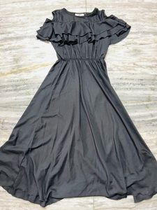 Black Ruffle Maxi Dress
