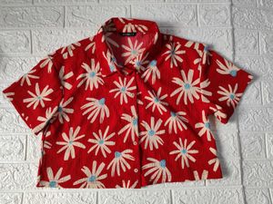 Zudio Floral Print Crop Shirt Top