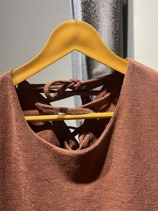 Brown Backless Crop Top
