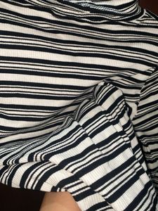 New Striped Turtleneck Top