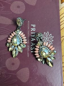 Peach Crystal Fashionable Danglers