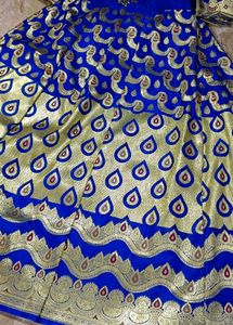 Elegant Blue &amp; Gold Ethnic Gown