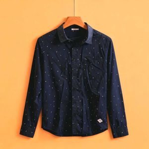 Navy Blue Patterned Shirt