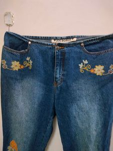 Floral Embroidered Jeans