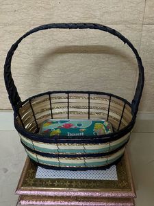 Woven Storage Nlue Gold Basket