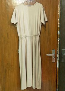 Casual Beige Long Dress