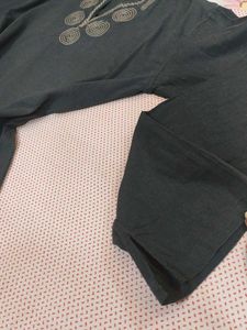 Embroidered Gray short kurti