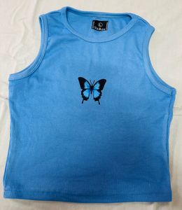 Blue Butterfly Tank Top