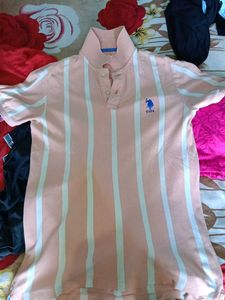 USPA Striped Polo Shirt