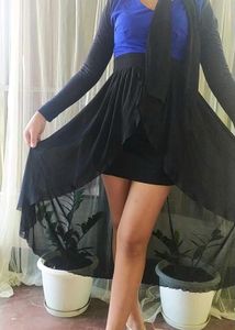Chic Black Dress with Overlay