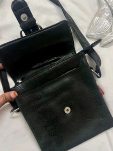 Black Leather Crossbody Bag