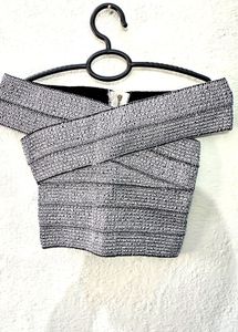 Chic Gray Knit Crop Top