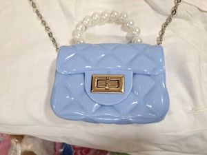 Stylish Mini Handbag – Pearl Handle &amp; Chain Strap