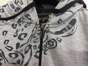 Animal Print Zip-Up Hoodie