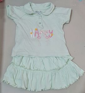 Baby Girls Daily Wear Top And Skirt 2