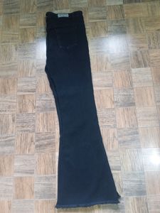 Women Flared High Rise Black Jeans