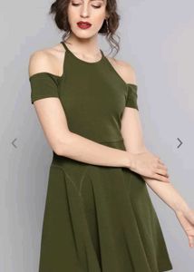 Veni Vidi Vici Fit And Flare Olive Dress
