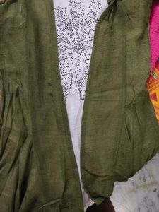 Green Kurti With Shrug