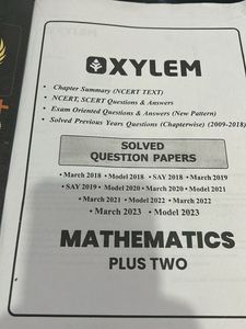 Plus Two Maths Xylem Study Material