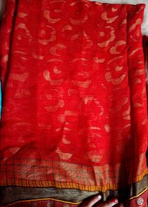 Red With Golden Work Saree