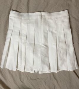 White Pleated Mini Skirt