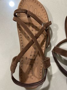 Ailize Brown Strappy Sandals - Size 8
