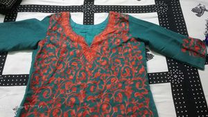 Teal Embroidered Kurta with Patiala Pants