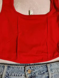 Red Corset-Like Top