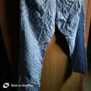 Clovia Rich cotton blue floral lace night suit