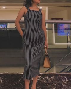Striped Bodycon Midi Dress