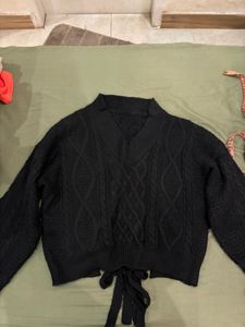 back bow tie sweater