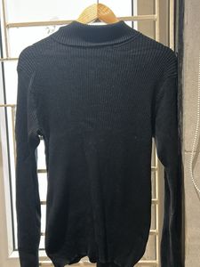 Black Ribbed Turtleneck