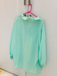 Mint Ruffle Blouse