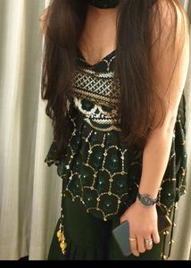 Elegant Green Kurta Sharara Set