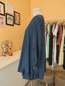 Blue Embroidered Sleeve Co-ords Set