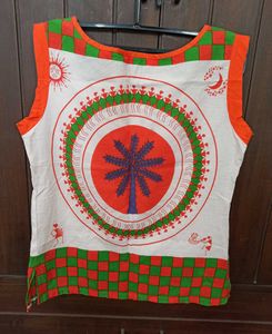 Warli Print Sleeveless Top