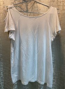 Monte Carlo White Cold Shoulder Top