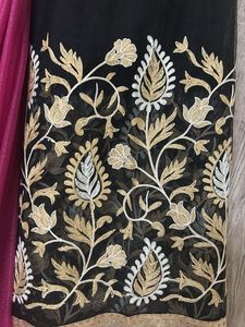 Embroidered Black Saree