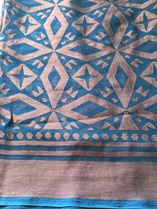 Elegant Blue Patterned brasso Saree