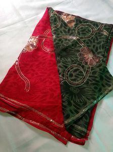 Embroidery Double Shades Saree