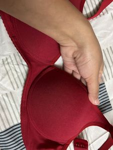 Red paded bra