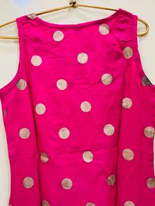 Pink &amp; Gold Polka Dot Dress